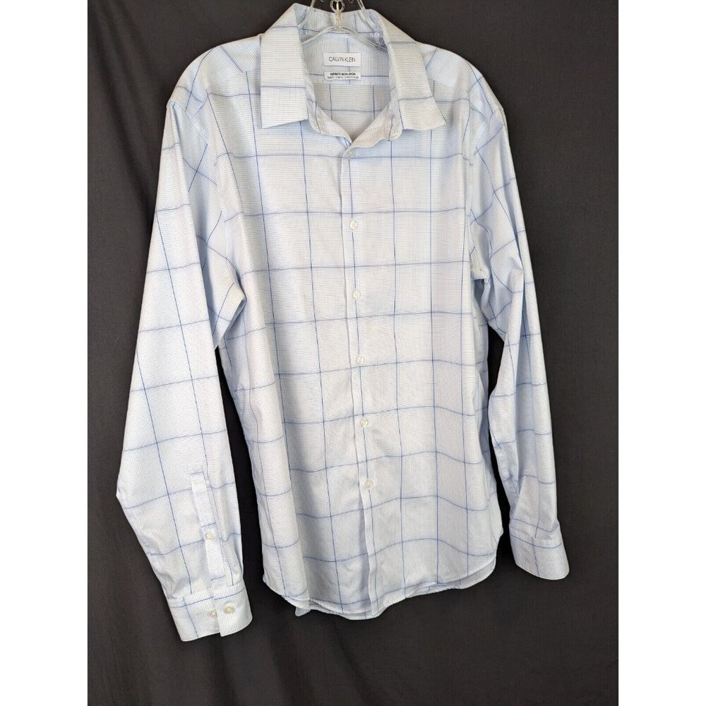 Calvin Klein Button Up Shirt Infinite Non Iron Slim Fit Stretch 16.5 Collar NWOT